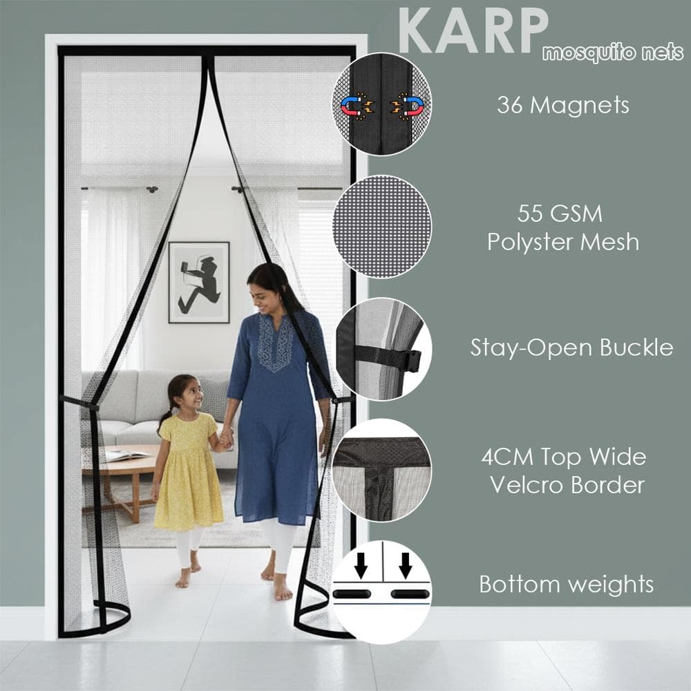 36 magnets, polyester mesh, stay-open buckle, wide top Velcro, bottom weights
